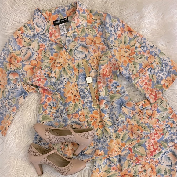 Sag Harbor Dresses & Skirts - Vintage | 2 piece | Floral suit